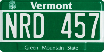 VT license plate NRD457