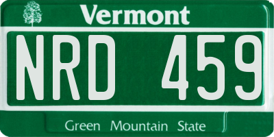 VT license plate NRD459