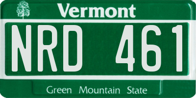 VT license plate NRD461