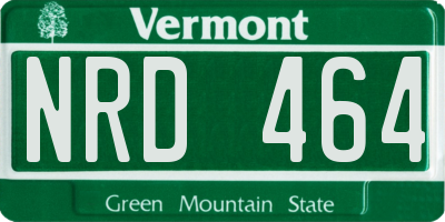 VT license plate NRD464