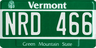 VT license plate NRD466