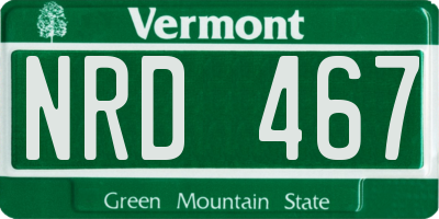 VT license plate NRD467