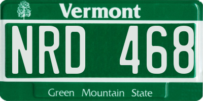 VT license plate NRD468