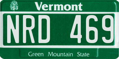 VT license plate NRD469