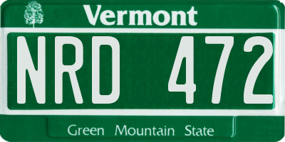 VT license plate NRD472