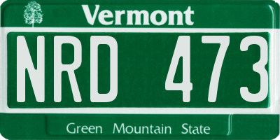 VT license plate NRD473