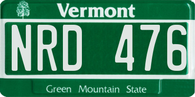 VT license plate NRD476