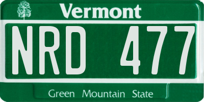 VT license plate NRD477