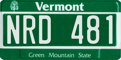 VT license plate NRD481