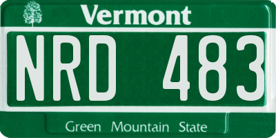 VT license plate NRD483
