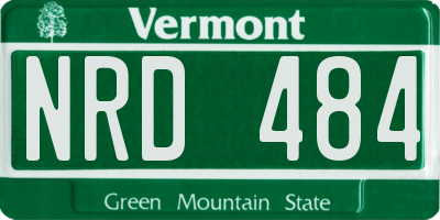 VT license plate NRD484