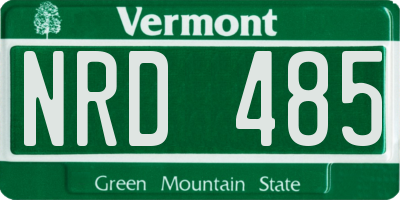 VT license plate NRD485