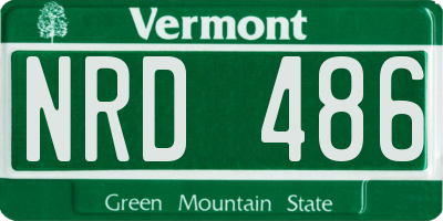 VT license plate NRD486