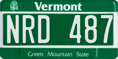 VT license plate NRD487