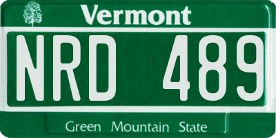 VT license plate NRD489