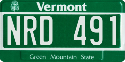 VT license plate NRD491