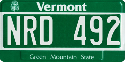 VT license plate NRD492