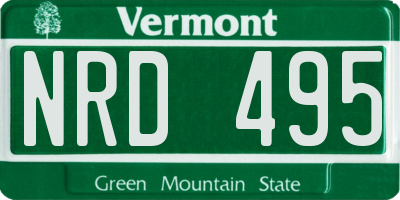 VT license plate NRD495