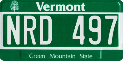 VT license plate NRD497