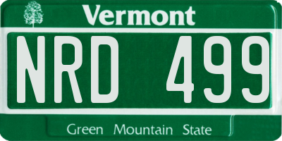 VT license plate NRD499