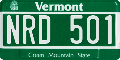 VT license plate NRD501