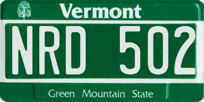 VT license plate NRD502