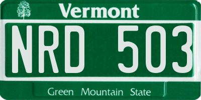 VT license plate NRD503