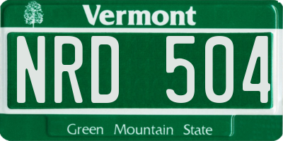 VT license plate NRD504