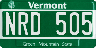 VT license plate NRD505