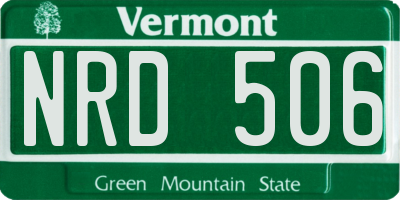 VT license plate NRD506