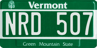 VT license plate NRD507