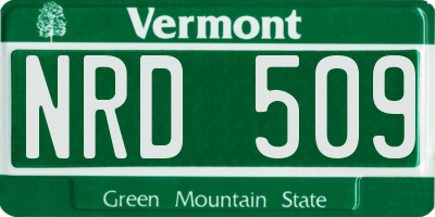 VT license plate NRD509