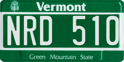 VT license plate NRD510