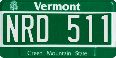 VT license plate NRD511