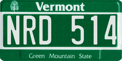VT license plate NRD514