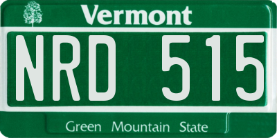 VT license plate NRD515