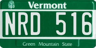 VT license plate NRD516