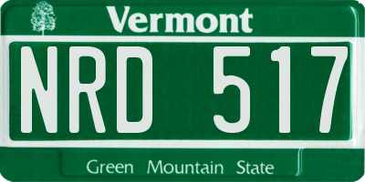 VT license plate NRD517
