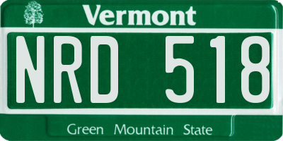 VT license plate NRD518