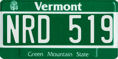 VT license plate NRD519