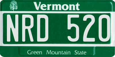 VT license plate NRD520