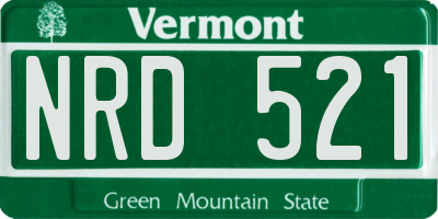 VT license plate NRD521