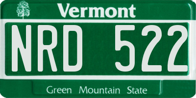 VT license plate NRD522