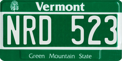 VT license plate NRD523