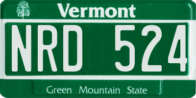 VT license plate NRD524