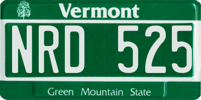 VT license plate NRD525