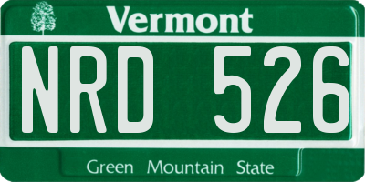 VT license plate NRD526