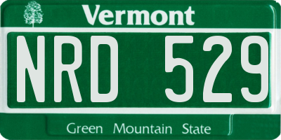 VT license plate NRD529