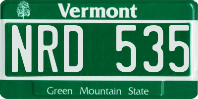 VT license plate NRD535