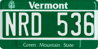 VT license plate NRD536